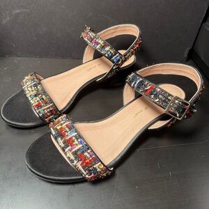 Mime et Moi Convertible Heels Size 8 EU 38 Tweed Sandals NoThinkShoes